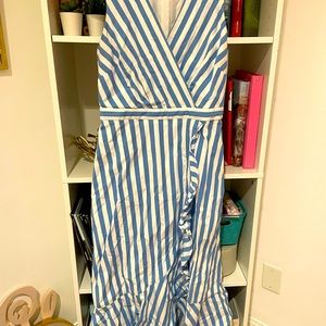 Womens Pinstripe Sleeveless Dress